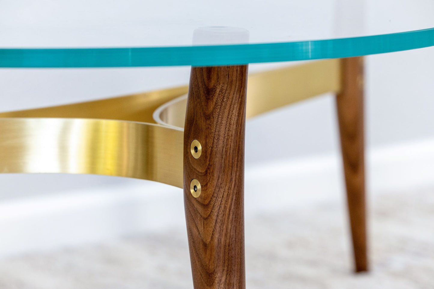 Ballet Coffee Table: Walnut, Brushed Brass