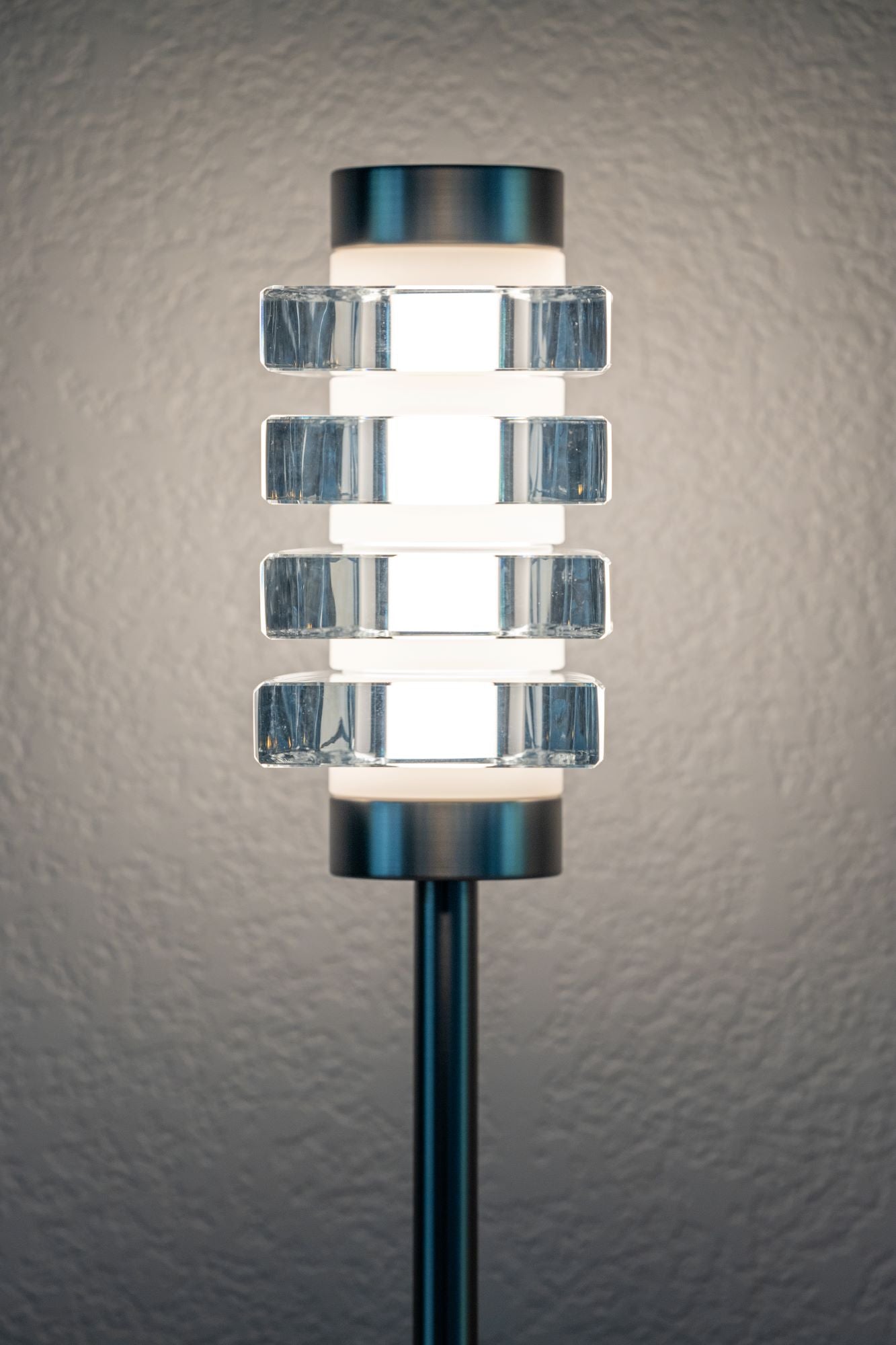 Plume Table Lamp: Brushed Nickel, Clear